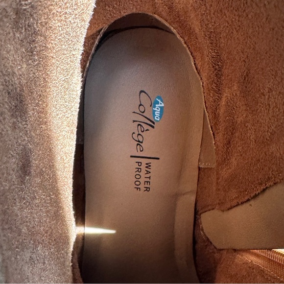 NIB Aqua College Women's Waterproof  "Echo" Dress Ankle Booties Tan Suede Sz 8.5 - Picture 12 of 14